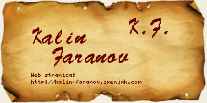 Kalin Faranov vizit kartica